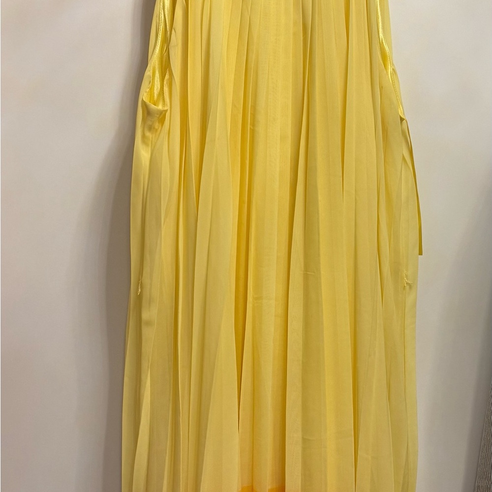 New York & Company Yellow Midi Dress